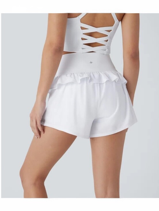 HALARA Pants - 🆕️ Halara Breezeful High Waisted Ruffle Yoga Shorts Womens Small